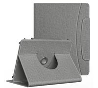 MoKo 9 10 10.1 inch Android Tablet Case,Slim 360 Degree Rotatable Back Cover Folio Case for Universal 9-11 inch Tablet, with Multi-Angle Viewing Stand, Front Pocket and Magnetic Closure, Denim Gray