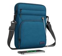 MoKo 9-11 Inch Tablet Sleeve Bag, Fits iPad Air 5/4th 10.9, iPad 9/8/7th 10.2, iPad 10th Gen. 10.9, iPad Pro 11 Inch, Tab S8/S9 11, Multifunctional Bag with Shoulder and Headphone Port, Peacock Blue