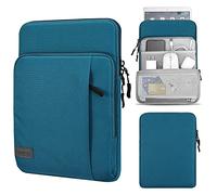 MoKo 9-11 Inch Tablet Sleeve Bag Carrying Case with Storage Pockets Fits New 11-inch iPad Pro M4/iPad Air M2 2024, iPad Air 5/4 10.9, iPad Pro 11, iPad 10/9/8th 10.9/10.2, Tab S8/S9 11,Peacock Blue