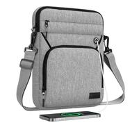 MoKo 9-11 Inch Tablet Sleeve Bag, Fits 11 inch iPad Air M3, iPad A16 2025, Pro 11 M4, 10/9/8/7th, Tab S8/S9 11, Multifunctional Bag with Shoulder and Headphone Port, Light Gray