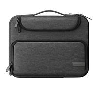 MoKo 9-11 Inch Tablet Sleeve Bag, Fits iPad Air 5/4th 10.9, iPad Pro 11 Inch, iPad 9/8th 10.2, iPad 10th 10.9, Tab S8/S9 11",Waterproof Polyester Bag with Double Pockets,Retractable Handle, Black&Gray
