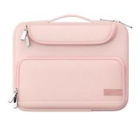 MoKo 9-11 Inch Tablet Sleeve Bag, Fits iPad Air 5/4th 10.9, iPad Pro 11 Inch, iPad 9/8th 10.2, iPad 10th 10.9, Tab S8/S9 11",Waterproof Polyester Bag with Double Pockets,Retractable Handle, Pink