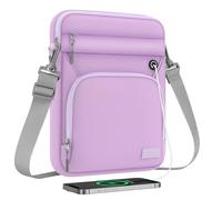 MoKo 9-11 Inch Tablet Sleeve Bag, Fits New iPad Air/Pro 11 inch 2024, iPad Air 5/4th 10.9,iPad 9/8/7th 10.2,iPad 10th Gen 10.9,Tab S9 11,Multifunctional Bag with Shoulder and Headphone Port, Purple