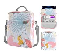 MoKo 9-11 Inch Tablet Sleeve Bag Handle Carrying Case with Shoulder Strap Fits 11inch iPad Air M3, iPad A16 2025, iPadPro M4/Air M2 5/4th 10.9, Tab S8/S9 11, Tropical Leaf