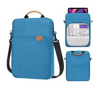 MoKo 9-11 Inch Tablet Sleeve Bag Handle Carrying Case Bag Shoulder Strap Fits New 11-inch iPad Pro M4/iPad Air M2, iPad 10th 10.9, iPad 9/8/7th 10.2, iPad Air 5/4th 10.9, Tab S8/S9 11, Peacock Blue