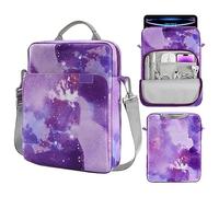 MoKo 9-11 Inch Tablet Sleeve Bag Handle Carrying Case with Shoulder Strap Fits 11inch iPad Air M3, iPad A16 2025, iPadPro 11", iPad109/8/7th Gen 10.2, Air 5/4th 10.9, Tab S8/S9 11",Purple Starry