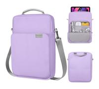 MoKo 9-11 Inch Tablet Sleeve Bag Handle Carrying Case with Shoulder Strap Fits 11inch iPadAir M3, iPad A16 2025, Pro 11", iPad 10/9/8/7th Gen, Tab S8/S9 11", Purple