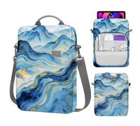 MoKo 9-11 Inch Tablet Sleeve Bag Handle Carrying Case with Shoulder Strap Fits New 11-inch iPad Pro M5/iPadAir M3, i-Pad 10 10.9, iPad 9/8/7th 10.2, i-Pad Air 5/4th 10.9, Tab S8/S9 11, Cloudy Blue