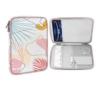 MoKo 9-11 Inch Tablet Sleeve Case, Fits iPad air 5/4 10.9" 2022, iPad Pro 11 M2 2022-2018, iPad 10th 10.9 2022, Galaxy Tab S8/A8/A7 2022, Protective Bag Carrying Case with Pocket, Tropical Leaf