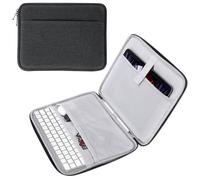 MoKo 9-11 Inch Tablet Sleeve, Protective Carrying Bag with Two Compartments Fits New iPad Air/Pro 11 inch 2024, iPad Air 5/4th 10.9, iPad 9/8/7th 10.2, iPad 10th 10.9, Tab S8/S9 11, Black & Gray