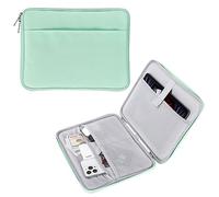MoKo 9-11 Inch Tablet Sleeve, Protective Carrying Bag with Two Compartments Fits New iPad Air/Pro 11 inch 2024, iPad Air 5/4th 10.9, iPad 9/8/7th 10.2, iPad 10th 10.9, Tab S8/S9 11, Mint Green