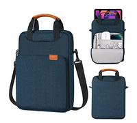 MoKo 9-11 Tablet Shoulder Sleeve Bag, Fits 11inch iPad Air M3, iPad A16 /10/9/8th 10.2, Surface Go 3/2 10.5, Tab S8/S9 11, Polyester Bag with Concealed Hand Strap, Indigo