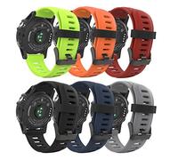 MoKo Band Compatible with Garmin Fenix 3/3 HR/5X/5X Plus/Tactix Charlie/Descent Mk1, [Pack of 6] Silicone Replacement Strap with Tools - Colorful 1