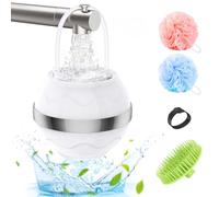 MoKo Bath Filter for Babies and Adults, Bath Water Filter for Tub, Removes Contaminants for Smoother Skin, Hair, Nails, Portable Bath Filter with Shower Ball and Shampoo Brush, White