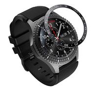MoKo Bezel Ring Compatible with Samsung Gear S3/Galaxy Watch 46 mm, Smartwatch Bezel Ring Adhesive Cover Scratch-Resistant Stainless Steel Protection for Samsung Gear S3/Galaxy Watch 46 mm - Black