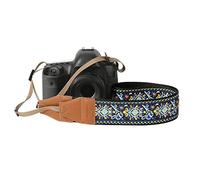 MoKo Camera Strap, Woven Vintage Camera Strap for DSLR Cameras, Adjustable Embroidered Neck & Shoulder Strap for Video Camcorder, Binoculars, and Nikon/Canon/Sony/Minolta Digital Cameras, Vintage Blue