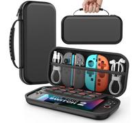 MoKo Carrying Case for Nintendo Switch 2(2025), Protective Hard Shell Portable Travel Carry Case Pouch Holds 10 Cartridges with Pockets for Switch 2 Accessories and Games, Black