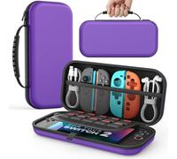 MoKo Carrying Case for Nintendo Switch 2(2025), Protective Hard Shell Portable Travel Carry Case Pouch holds 10 Cartridges with Pockets for Switch 2 Accessories and Games, Deep Purple
