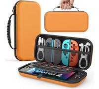 MoKo Carrying Case for Nintendo Switch 2(2025), Protective Hard Shell Portable Travel Carry Case Pouch holds 10 Cartridges with Pockets for Switch 2 Accessories and Games, Orange