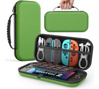 MoKo Carrying Case for Nintendo Switch 2(2025), Protective Hard Shell Portable Travel Carry Case Pouch holds 10 Cartridges with Pockets for Switch 2 Accessories and Games, Green