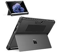 MoKo Case Compatible with Microsoft Surface Pro 11 /Surface Pro 10 /Surface Pro 9 13-Inch, All-in-One Protective Rugged Cover with Hand Strap & Compatible with Type Cover Keyboard, Black