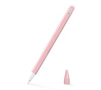MoKo Case Compatible With Apple Pencil 2nd Gen, [2 Pieces] Silicone Holder Sleeve and Nib Cover, Protective Cover for 2nd Generation - Soft Pink