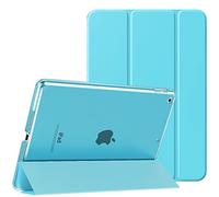 MoKo Case Compatible with iPad 9th Generation 2021 / iPad 8th Generation 2020 / iPad 7th Generation 2019, Translucent PC Back Cover Protective Case iPad 10.2 Inch with Auto Sleep/Wake, Peacock Blue