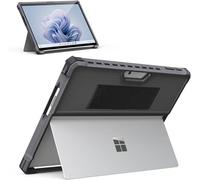 MoKo Case Compatible with Microsoft Surface Pro 11/10/ 9 13 Inch, All-in-One Protective Rugged Cover with Hand Strap, Compatible with Type Cover Keyboard, Deep Gray