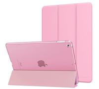 MoKo Case Fit 2018/2017 iPad 9.7 5th/6th Generation, Slim Lightweight Smart Shell Stand Cover with Translucent Frosted Back Protector Fit iPad 9.7 2018/2017, Auto Wake/Sleep, Flowers Pink