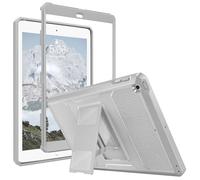 MoKo Case Fit 2018/2017 iPad 9.7 6th/5th Generation - [Heavy Duty] Shockproof Full Body Rugged Hybrid Cover with Built-in Screen Protector Compatible with Apple iPad 9.7 Inch 2018/2017, Light Gray