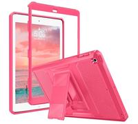 MoKo Case Fit 2018/2017 iPad 9.7 6th/5th Generation - [Heavy Duty] Shockproof Full Body Rugged Hybrid Cover with Built-in Screen Protector Compatible with Apple iPad 9.7 Inch 2018/2017, Paradise Pink