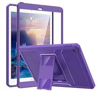 MoKo Case Fit 2018/2017 iPad 9.7 6th/5th Generation - [Heavy Duty] Shockproof Full Body Rugged Hybrid Cover with Built-in Screen Protector Compatible with Apple iPad 9.7 Inch 2018/2017, Purple Violet