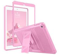 MoKo Case Fit 2018/2017 iPad 9.7 6th/5th Generation - [Heavy Duty] Shockproof Full Body Rugged Hybrid Cover with Built-in Screen Protector Compatible with Apple iPad 9.7 Inch 2018/2017, Nosegay Pink