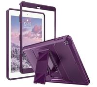 MoKo Case Fit 2018/2017 iPad 9.7 6th/5th Generation - [Heavy Duty] Shockproof Full Body Rugged Hybrid Cover with Built-in Screen Protector Compatible with Apple iPad 9.7 Inch 2018/2017, Dark Purple