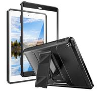 MoKo Case Fit 2018/2017 iPad 9.7 6th/5th Generation - [Heavy Duty] Shockproof Full Body Rugged Hybrid Cover with Built-in Screen Protector Compatible with Apple iPad 9.7 Inch 2018/2017, Black