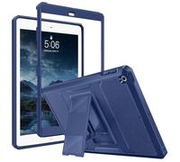 MoKo Case Fit 2018/2017 iPad 9.7 6th/5th Generation - [Heavy Duty] Shockproof Full Body Rugged Hybrid Cover with Built-in Screen Protector Compatible with Apple iPad 9.7 Inch 2018/2017, Denim