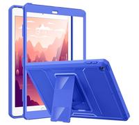 MoKo Case Fit 2018/2017 iPad 9.7 6th/5th Generation - [Heavy Duty] Shockproof Full Body Rugged Hybrid Cover with Built-in Screen Protector Compatible with Apple iPad 9.7 Inch 2018/2017, Sapphire Blue