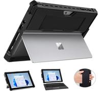 MoKo Case Fit Microsoft Surface Go 4 /Surface Go 3 / Surface Go 2 / Surface Go Case, All-in-One Protective Cover Case with Pen Holder Hand Strap, Compatible with Type Cover Keyboard - Black