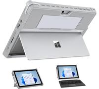 MoKo Case Fit Microsoft Surface Go 4 /Surface Go 3 / Surface Go 2 / Surface Go Case, All-in-One Protective Cover Case with Pen Holder Hand Strap, Compatible with Type Cover Keyboard, Sliver Gray