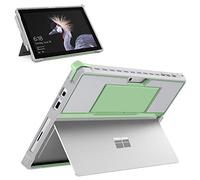 MoKo Case Fit Microsoft Surface Pro 7 Plus/Pro7/Pro 6/Pro 5/Pro 2017/Pro 4/Pro LTE, All-In-One Protective Rugged Cover Case with Pen Holder Hand Strap, Compatible with Type Cover Keyboard, Green+Gray