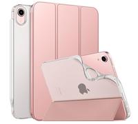 MoKo Case Fit New iPad Mini 6 2021 (6th Generation 8.3 inch), Soft TPU Translucent Frosted Back Cover Slim Smart Shell Stand Folio Case for iPad Mini, Auto Wake/Sleep, Rose Gold