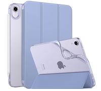 MoKo Case Fit New iPad Mini 6 2021 (6th Generation 8.3 inch), Soft TPU Translucent Frosted Back Cover Slim Smart Shell Stand Folio Case for iPad Mini, Auto Wake/Sleep, Grayish Purple