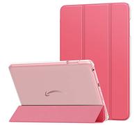 MoKo Case Fits All-New Amazon Fire HD 8 & 8 Plus Tablet (12/10th Gen, 2024/2022/2020 Release)8" , PU Leather Trifold Stand Cover with Translucent Frosted Backshell with Auto Wake/Sleep, Watermelon Red