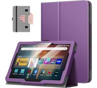 MoKo Case Fits All-New Amazon Kindle Fire HD 8 & 8 Plus Tablet (12th Generation/10th Generation, 2024/2022/2020 Release) 8",Slim Folding Stand Cover with Auto Wake/Sleep, Purple