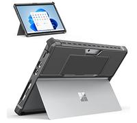 MoKo Case Fits Microsoft Surface Pro 8 13" Touchscreen 2021 Release Tablet, All-In-One Protective Rugged Cover Case with Hand Strap, Compatible with Type Cover Keyboard, Dark Gray
