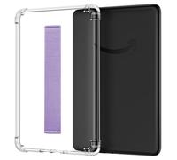 MoKo Case for 6" All-New Kindle (11th Generation-2024/2022 Release), Hand Strap Case Ultra Slim Transparent Soft Flexible TPU Skin Bumper Back Cover Shell, Taro Purple