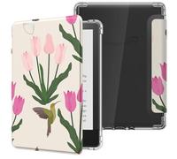 MoKo Case for 6" All-New Kindle (11th Generation-2024/2022 Release), Ultra Clear Soft Flexible Transparent TPU Back Cover with Auto Wake/Sleep for Kindle 11th Generation 2024, Tulip