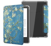MoKo Case for 6" Kindle (11th Generation-2024/2022 Release), Ultra Clear Soft Flexible Transparent TPU Back Cover Light Shell with Auto Wake/Sleep for Kindle 11th Generation 2024, Apricot Blossom