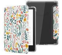 MoKo Case for 6" Kindle (11th Generation-2024/2022 Release), Ultra Clear Soft Flexible Transparent TPU Back Cover Light Shell with Auto Wake/Sleep for Kindle 11th Generation 2024, Flowers