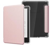 MoKo Case for 6" Kindle (11th Generation-2024/2022 Release), Ultra Clear Soft Flexible Transparent TPU Back Cover Light Shell with Auto Wake/Sleep for Kindle 11th Gen 2022, Rose Gold